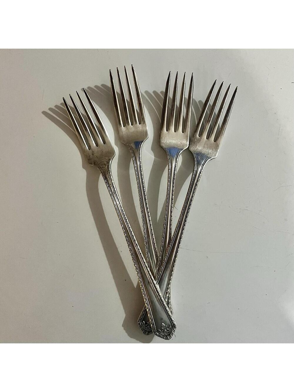 Lot of 4 Oneida Community Silverplate Dinner Forks Sheraton Pattern 1910 Vintage